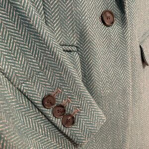 Herringbone Blazer in Teal, size 8 Tall